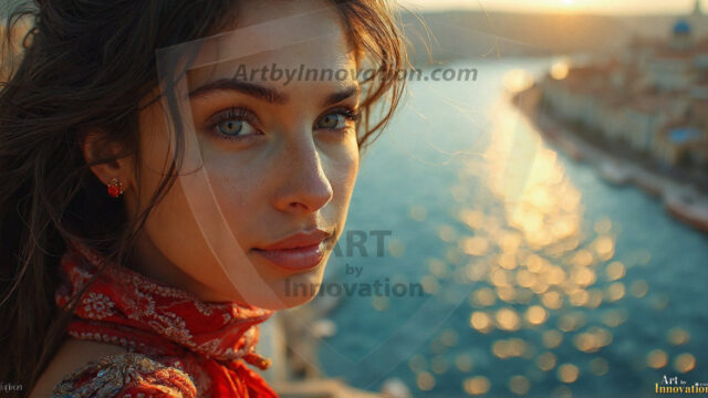 A collection of pictures of beautiful women from various locations around the world. This collection of images was created using AI and includes a mixture of real world locations, as well as fantasy settings. The image prompt was wrote to the make the background a high priority along with the model in the photograph.