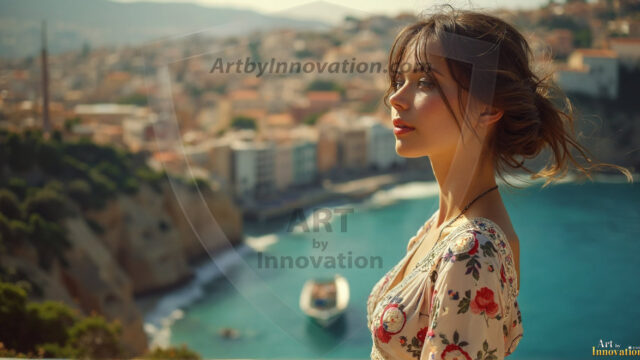 A collection of pictures of beautiful women from various locations around the world. This collection of images was created using AI and includes a mixture of real world locations, as well as fantasy settings. The image prompt was wrote to the make the background a high priority along with the model in the photograph.