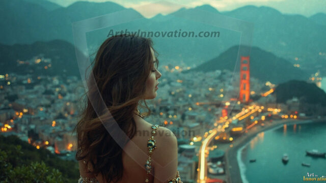 A collection of pictures of beautiful women from various locations around the world. This collection of images was created using AI and includes a mixture of real world locations, as well as fantasy settings. The image prompt was wrote to the make the background a high priority along with the model in the photograph.