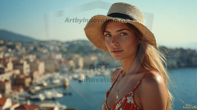 A collection of pictures of beautiful women from various locations around the world. This collection of images was created using AI and includes a mixture of real world locations, as well as fantasy settings. The image prompt was wrote to the make the background a high priority along with the model in the photograph.