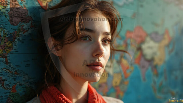 A collection of pictures of beautiful women from various locations around the world. This collection of images was created using AI and includes a mixture of real world locations, as well as fantasy settings. The image prompt was wrote to the make the background a high priority along with the model in the photograph.