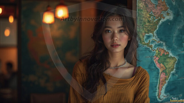 A collection of pictures of beautiful women from various locations around the world. This collection of images was created using AI and includes a mixture of real world locations, as well as fantasy settings. The image prompt was wrote to the make the background a high priority along with the model in the photograph.