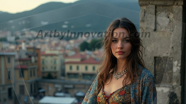 A collection of pictures of beautiful women from various locations around the world. This collection of images was created using AI and includes a mixture of real world locations, as well as fantasy settings. The image prompt was wrote to the make the background a high priority along with the model in the photograph.