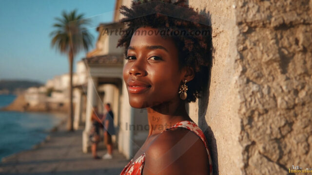 A collection of pictures of beautiful women from various locations around the world. This collection of images was created using AI and includes a mixture of real world locations, as well as fantasy settings. The image prompt was wrote to the make the background a high priority along with the model in the photograph.