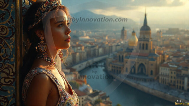 A collection of pictures of beautiful women from various locations around the world. This collection of images was created using AI and includes a mixture of real world locations, as well as fantasy settings. The image prompt was wrote to the make the background a high priority along with the model in the photograph.