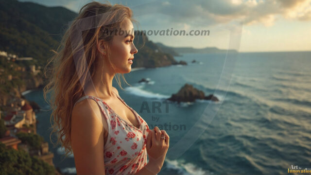 A collection of pictures of beautiful women from various locations around the world. This collection of images was created using AI and includes a mixture of real world locations, as well as fantasy settings. The image prompt was wrote to the make the background a high priority along with the model in the photograph.