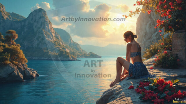 A collection of pictures of beautiful women from various locations around the world. This collection of images was created using AI and includes a mixture of real world locations, as well as fantasy settings. The image prompt was wrote to the make the background a high priority along with the model in the photograph.