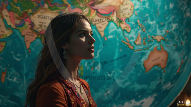 A collection of pictures of beautiful women from various locations around the world. This collection of images was created using AI and includes a mixture of real world locations, as well as fantasy settings. The image prompt was wrote to the make the background a high priority along with the model in the photograph.