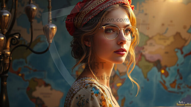 A collection of pictures of beautiful women from various locations around the world. This collection of images was created using AI and includes a mixture of real world locations, as well as fantasy settings. The image prompt was wrote to the make the background a high priority along with the model in the photograph.