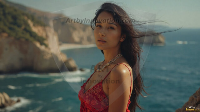 A collection of pictures of beautiful women from various locations around the world. This collection of images was created using AI and includes a mixture of real world locations, as well as fantasy settings. The image prompt was wrote to the make the background a high priority along with the model in the photograph.