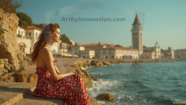 A collection of pictures of beautiful women from various locations around the world. This collection of images was created using AI and includes a mixture of real world locations, as well as fantasy settings. The image prompt was wrote to the make the background a high priority along with the model in the photograph.