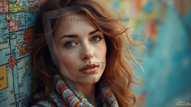 A collection of pictures of beautiful women from various locations around the world. This collection of images was created using AI and includes a mixture of real world locations, as well as fantasy settings. The image prompt was wrote to the make the background a high priority along with the model in the photograph.