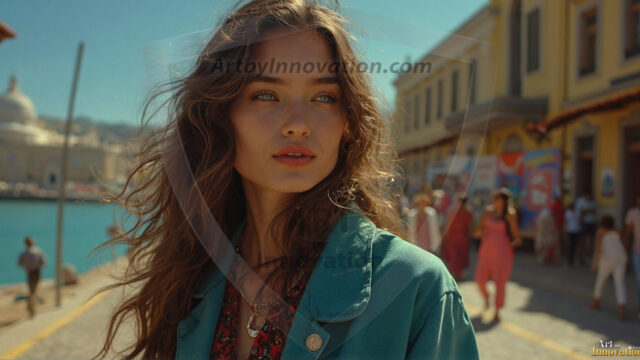 A collection of pictures of beautiful women from various locations around the world. This collection of images was created using AI and includes a mixture of real world locations, as well as fantasy settings. The image prompt was wrote to the make the background a high priority along with the model in the photograph.