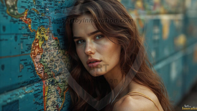 A collection of pictures of beautiful women from various locations around the world. This collection of images was created using AI and includes a mixture of real world locations, as well as fantasy settings. The image prompt was wrote to the make the background a high priority along with the model in the photograph.