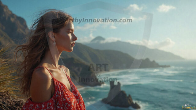 A collection of pictures of beautiful women from various locations around the world. This collection of images was created using AI and includes a mixture of real world locations, as well as fantasy settings. The image prompt was wrote to the make the background a high priority along with the model in the photograph.