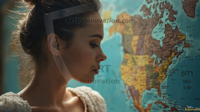 A collection of pictures of beautiful women from various locations around the world. This collection of images was created using AI and includes a mixture of real world locations, as well as fantasy settings. The image prompt was wrote to the make the background a high priority along with the model in the photograph.