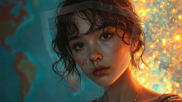 A collection of pictures of beautiful women from various locations around the world. This collection of images was created using AI and includes a mixture of real world locations, as well as fantasy settings. The image prompt was wrote to the make the background a high priority along with the model in the photograph.