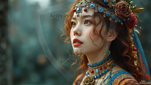 A collection of pictures of beautiful women from various locations around the world. This collection of images was created using AI and includes a mixture of real world locations, as well as fantasy settings. The image prompt was wrote to the make the background a high priority along with the model in the photograph.