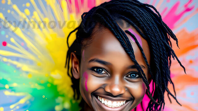 When paint attacks and makes people happy — it's Art! This AI-generated abstract art collection features beautiful, joyful ladies in vibrant swimsuits, covered in vivid body paint as colorful explosions erupt around them. Each image captures a moment of pure happiness — huge smiles, paint bombs bursting in mid-air, rainbow colors flying. Combining photorealistic skin texture with surreal abstract paint dynamics, these images are as joyful as they are stunning. Created using AI, edited in Photoshop, by © Jeff Dupler | Art by Innovation | https://www.artbyinnovation.com