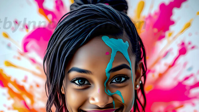 When paint attacks and makes people happy — it's Art! This AI-generated abstract art collection features beautiful, joyful ladies in vibrant swimsuits, covered in vivid body paint as colorful explosions erupt around them. Each image captures a moment of pure happiness — huge smiles, paint bombs bursting in mid-air, rainbow colors flying. Combining photorealistic skin texture with surreal abstract paint dynamics, these images are as joyful as they are stunning. Created using AI, edited in Photoshop, by © Jeff Dupler | Art by Innovation | https://www.artbyinnovation.com