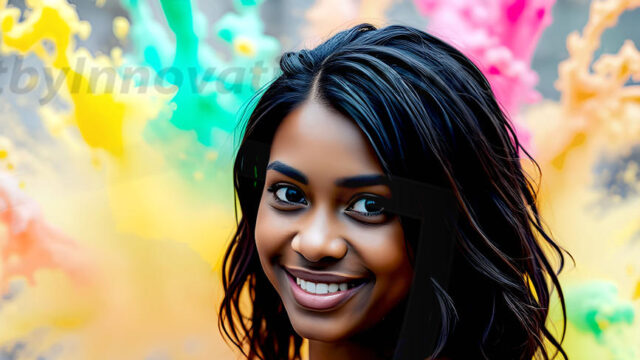 When paint attacks and makes people happy — it's Art! This AI-generated abstract art collection features beautiful, joyful ladies in vibrant swimsuits, covered in vivid body paint as colorful explosions erupt around them. Each image captures a moment of pure happiness — huge smiles, paint bombs bursting in mid-air, rainbow colors flying. Combining photorealistic skin texture with surreal abstract paint dynamics, these images are as joyful as they are stunning. Created using AI, edited in Photoshop, by © Jeff Dupler | Art by Innovation | https://www.artbyinnovation.com