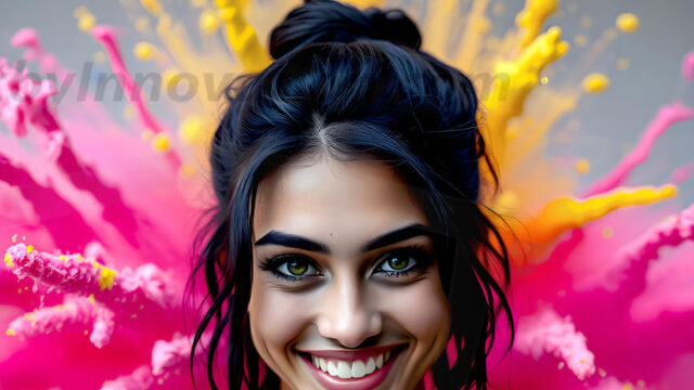 When paint attacks and makes people happy — it's Art! This AI-generated abstract art collection features beautiful, joyful ladies in vibrant swimsuits, covered in vivid body paint as colorful explosions erupt around them. Each image captures a moment of pure happiness — huge smiles, paint bombs bursting in mid-air, rainbow colors flying. Combining photorealistic skin texture with surreal abstract paint dynamics, these images are as joyful as they are stunning. Created using AI, edited in Photoshop, by © Jeff Dupler | Art by Innovation | https://www.artbyinnovation.com