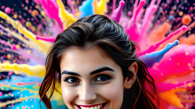 When paint attacks and makes people happy — it's Art! This AI-generated abstract art collection features beautiful, joyful ladies in vibrant swimsuits, covered in vivid body paint as colorful explosions erupt around them. Each image captures a moment of pure happiness — huge smiles, paint bombs bursting in mid-air, rainbow colors flying. Combining photorealistic skin texture with surreal abstract paint dynamics, these images are as joyful as they are stunning. Created using AI, edited in Photoshop, by © Jeff Dupler | Art by Innovation | https://www.artbyinnovation.com