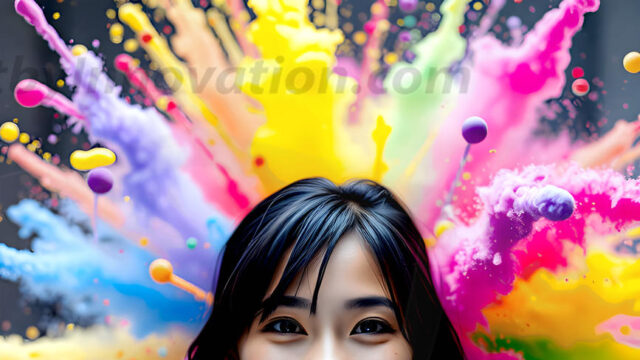 When paint attacks and makes people happy — it's Art! This AI-generated abstract art collection features beautiful, joyful ladies in vibrant swimsuits, covered in vivid body paint as colorful explosions erupt around them. Each image captures a moment of pure happiness — huge smiles, paint bombs bursting in mid-air, rainbow colors flying. Combining photorealistic skin texture with surreal abstract paint dynamics, these images are as joyful as they are stunning. Created using AI, edited in Photoshop, by © Jeff Dupler | Art by Innovation | https://www.artbyinnovation.com