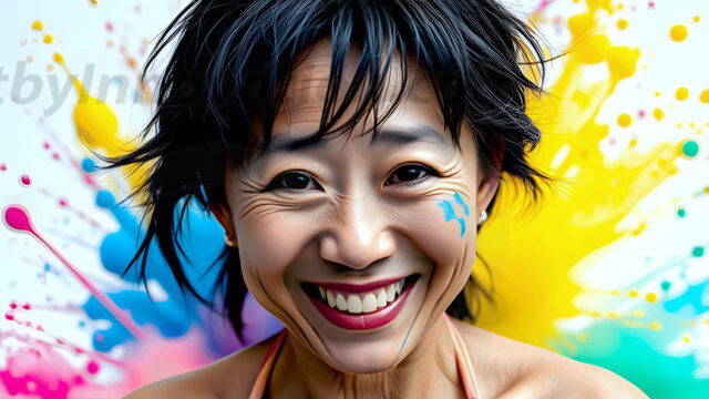 When paint attacks and makes people happy — it's Art! This AI-generated abstract art collection features beautiful, joyful ladies in vibrant swimsuits, covered in vivid body paint as colorful explosions erupt around them. Each image captures a moment of pure happiness — huge smiles, paint bombs bursting in mid-air, rainbow colors flying. Combining photorealistic skin texture with surreal abstract paint dynamics, these images are as joyful as they are stunning. Created using AI, edited in Photoshop, by © Jeff Dupler | Art by Innovation | https://www.artbyinnovation.com