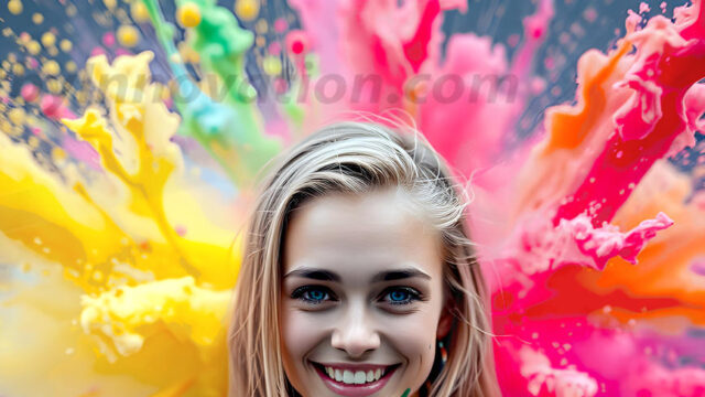 When paint attacks and makes people happy — it's Art! This AI-generated abstract art collection features beautiful, joyful ladies in vibrant swimsuits, covered in vivid body paint as colorful explosions erupt around them. Each image captures a moment of pure happiness — huge smiles, paint bombs bursting in mid-air, rainbow colors flying. Combining photorealistic skin texture with surreal abstract paint dynamics, these images are as joyful as they are stunning. Created using AI, edited in Photoshop, by © Jeff Dupler | Art by Innovation | https://www.artbyinnovation.com