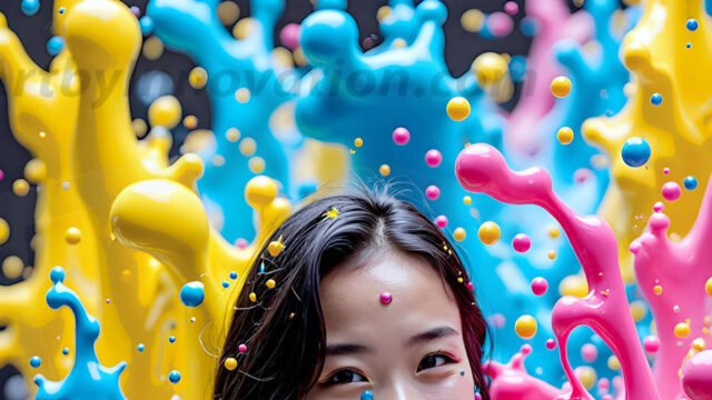 When paint attacks and makes people happy — it's Art! This AI-generated abstract art collection features beautiful, joyful ladies in vibrant swimsuits, covered in vivid body paint as colorful explosions erupt around them. Each image captures a moment of pure happiness — huge smiles, paint bombs bursting in mid-air, rainbow colors flying. Combining photorealistic skin texture with surreal abstract paint dynamics, these images are as joyful as they are stunning. Created using AI, edited in Photoshop, by © Jeff Dupler | Art by Innovation | https://www.artbyinnovation.com