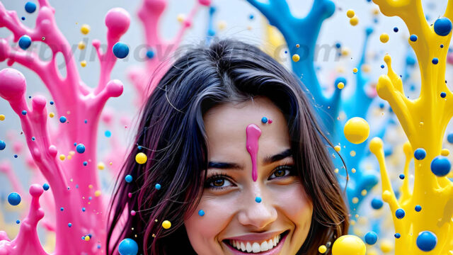 When paint attacks and makes people happy — it's Art! This AI-generated abstract art collection features beautiful, joyful ladies in vibrant swimsuits, covered in vivid body paint as colorful explosions erupt around them. Each image captures a moment of pure happiness — huge smiles, paint bombs bursting in mid-air, rainbow colors flying. Combining photorealistic skin texture with surreal abstract paint dynamics, these images are as joyful as they are stunning. Created using AI, edited in Photoshop, by © Jeff Dupler | Art by Innovation | https://www.artbyinnovation.com