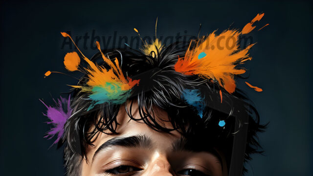 Paint Splat Fun - Hot men having fun with body paint. AI-generated abstract art featuring beautiful, handsome, sexy, shirtless, men, boys, lads, full of excitement joy and fun, covered in body paint, dynamic, interactive, Combining elements of realism with surreal abstract qualities, showcasing the potential of AI in artistic expression. Photos of guys, just smiling, happy, and having a good time. Most of them are smiling because a paint bomb just blow up next to them, so I'm calling is Abstract Art. When paint attacks and makes people happy, it's Art!