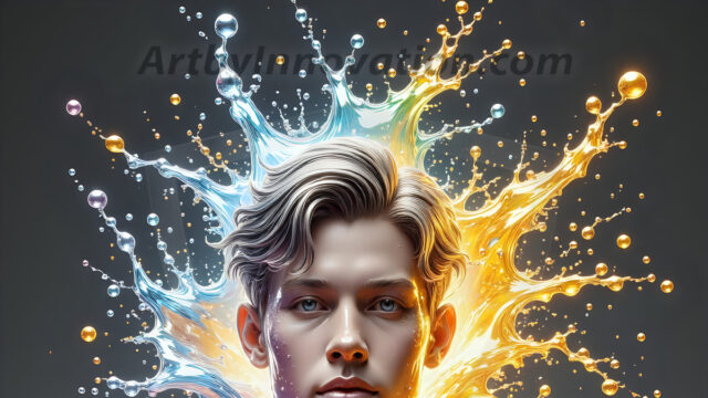 Paint Splat Fun - Hot men having fun with body paint. AI-generated abstract art featuring beautiful, handsome, sexy, shirtless, men, boys, lads, full of excitement joy and fun, covered in body paint, dynamic, interactive, Combining elements of realism with surreal abstract qualities, showcasing the potential of AI in artistic expression. Photos of guys, just smiling, happy, and having a good time. Most of them are smiling because a paint bomb just blow up next to them, so I'm calling is Abstract Art. When paint attacks and makes people happy, it's Art!