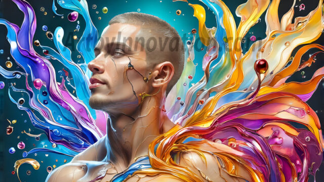 Paint Splat Fun - Hot men having fun with body paint. AI-generated abstract art featuring beautiful, handsome, sexy, shirtless, men, boys, lads, full of excitement joy and fun, covered in body paint, dynamic, interactive, Combining elements of realism with surreal abstract qualities, showcasing the potential of AI in artistic expression. Photos of guys, just smiling, happy, and having a good time. Most of them are smiling because a paint bomb just blow up next to them, so I'm calling is Abstract Art. When paint attacks and makes people happy, it's Art!