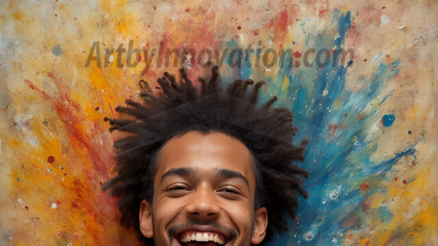 Paint Splat Fun - Hot men having fun with body paint. AI-generated abstract art featuring beautiful, handsome, sexy, shirtless, men, boys, lads, full of excitement joy and fun, covered in body paint, dynamic, interactive, Combining elements of realism with surreal abstract qualities, showcasing the potential of AI in artistic expression. Photos of guys, just smiling, happy, and having a good time. Most of them are smiling because a paint bomb just blow up next to them, so I'm calling is Abstract Art. When paint attacks and makes people happy, it's Art!