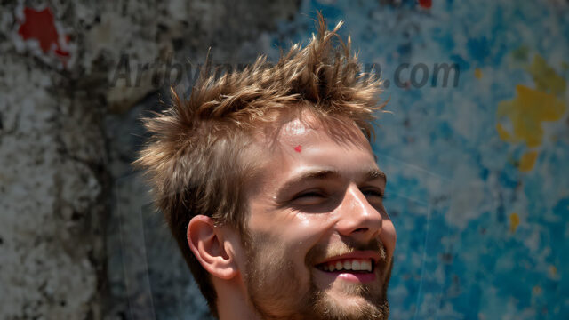 Paint Splat Fun - Hot men having fun with body paint. AI-generated abstract art featuring beautiful, handsome, sexy, shirtless, men, boys, lads, full of excitement joy and fun, covered in body paint, dynamic, interactive, Combining elements of realism with surreal abstract qualities, showcasing the potential of AI in artistic expression. Photos of guys, just smiling, happy, and having a good time. Most of them are smiling because a paint bomb just blow up next to them, so I'm calling is Abstract Art. When paint attacks and makes people happy, it's Art!