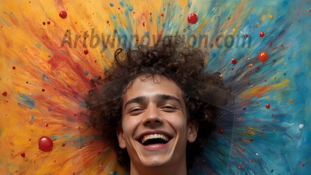 Paint Splat Fun - Hot men having fun with body paint. AI-generated abstract art featuring beautiful, handsome, sexy, shirtless, men, boys, lads, full of excitement joy and fun, covered in body paint, dynamic, interactive, Combining elements of realism with surreal abstract qualities, showcasing the potential of AI in artistic expression. Photos of guys, just smiling, happy, and having a good time. Most of them are smiling because a paint bomb just blow up next to them, so I'm calling is Abstract Art. When paint attacks and makes people happy, it's Art!