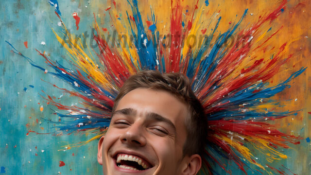 Paint Splat Fun - Hot men having fun with body paint. AI-generated abstract art featuring beautiful, handsome, sexy, shirtless, men, boys, lads, full of excitement joy and fun, covered in body paint, dynamic, interactive, Combining elements of realism with surreal abstract qualities, showcasing the potential of AI in artistic expression. Photos of guys, just smiling, happy, and having a good time. Most of them are smiling because a paint bomb just blow up next to them, so I'm calling is Abstract Art. When paint attacks and makes people happy, it's Art!