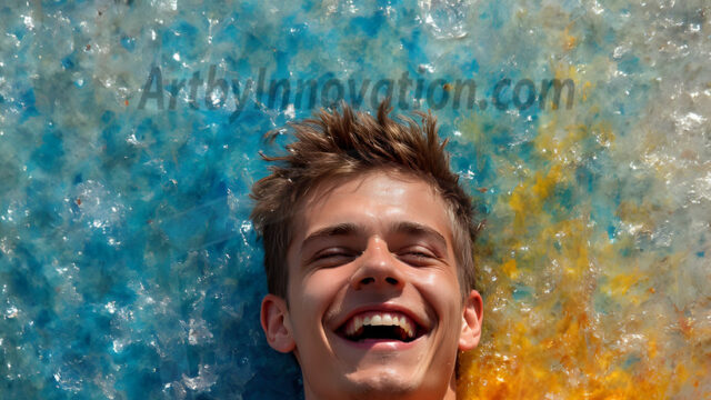 Paint Splat Fun - Hot men having fun with body paint. AI-generated abstract art featuring beautiful, handsome, sexy, shirtless, men, boys, lads, full of excitement joy and fun, covered in body paint, dynamic, interactive, Combining elements of realism with surreal abstract qualities, showcasing the potential of AI in artistic expression. Photos of guys, just smiling, happy, and having a good time. Most of them are smiling because a paint bomb just blow up next to them, so I'm calling is Abstract Art. When paint attacks and makes people happy, it's Art!