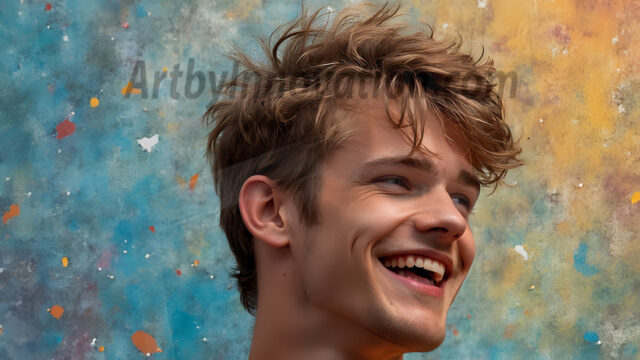 Paint Splat Fun - Hot men having fun with body paint. AI-generated abstract art featuring beautiful, handsome, sexy, shirtless, men, boys, lads, full of excitement joy and fun, covered in body paint, dynamic, interactive, Combining elements of realism with surreal abstract qualities, showcasing the potential of AI in artistic expression. Photos of guys, just smiling, happy, and having a good time. Most of them are smiling because a paint bomb just blow up next to them, so I'm calling is Abstract Art. When paint attacks and makes people happy, it's Art!