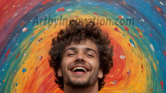 Paint Splat Fun - Hot men having fun with body paint. AI-generated abstract art featuring beautiful, handsome, sexy, shirtless, men, boys, lads, full of excitement joy and fun, covered in body paint, dynamic, interactive, Combining elements of realism with surreal abstract qualities, showcasing the potential of AI in artistic expression. Photos of guys, just smiling, happy, and having a good time. Most of them are smiling because a paint bomb just blow up next to them, so I'm calling is Abstract Art. When paint attacks and makes people happy, it's Art!