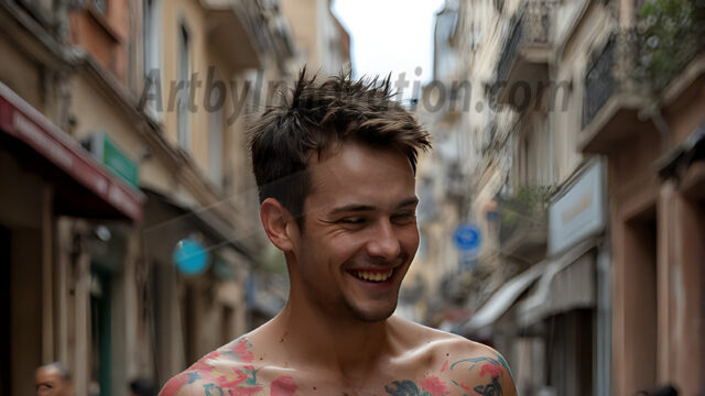 Paint Splat Fun - Hot men having fun with body paint. AI-generated abstract art featuring beautiful, handsome, sexy, shirtless, men, boys, lads, full of excitement joy and fun, covered in body paint, dynamic, interactive, Combining elements of realism with surreal abstract qualities, showcasing the potential of AI in artistic expression. Photos of guys, just smiling, happy, and having a good time. Most of them are smiling because a paint bomb just blow up next to them, so I'm calling is Abstract Art. When paint attacks and makes people happy, it's Art!