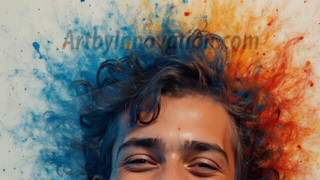 Paint Splat Fun - Hot men having fun with body paint. AI-generated abstract art featuring beautiful, handsome, sexy, shirtless, men, boys, lads, full of excitement joy and fun, covered in body paint, dynamic, interactive, Combining elements of realism with surreal abstract qualities, showcasing the potential of AI in artistic expression. Photos of guys, just smiling, happy, and having a good time. Most of them are smiling because a paint bomb just blow up next to them, so I'm calling is Abstract Art. When paint attacks and makes people happy, it's Art!