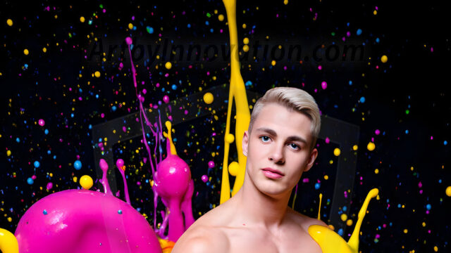Paint Splat Fun - Hot men having fun with body paint. AI-generated abstract art featuring beautiful, handsome, sexy, shirtless, men, boys, lads, full of excitement joy and fun, covered in body paint, dynamic, interactive, Combining elements of realism with surreal abstract qualities, showcasing the potential of AI in artistic expression. Photos of guys, just smiling, happy, and having a good time. Most of them are smiling because a paint bomb just blow up next to them, so I'm calling is Abstract Art. When paint attacks and makes people happy, it's Art!