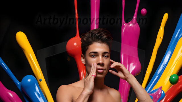 Paint Splat Fun - Hot men having fun with body paint. AI-generated abstract art featuring beautiful, handsome, sexy, shirtless, men, boys, lads, full of excitement joy and fun, covered in body paint, dynamic, interactive, Combining elements of realism with surreal abstract qualities, showcasing the potential of AI in artistic expression. Photos of guys, just smiling, happy, and having a good time. Most of them are smiling because a paint bomb just blow up next to them, so I'm calling is Abstract Art. When paint attacks and makes people happy, it's Art!