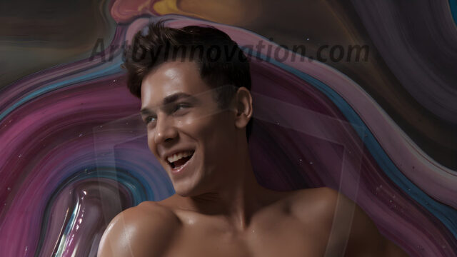 Paint Splat Fun - Hot men having fun with body paint. AI-generated abstract art featuring beautiful, handsome, sexy, shirtless, men, boys, lads, full of excitement joy and fun, covered in body paint, dynamic, interactive, Combining elements of realism with surreal abstract qualities, showcasing the potential of AI in artistic expression. Photos of guys, just smiling, happy, and having a good time. Most of them are smiling because a paint bomb just blow up next to them, so I'm calling is Abstract Art. When paint attacks and makes people happy, it's Art!