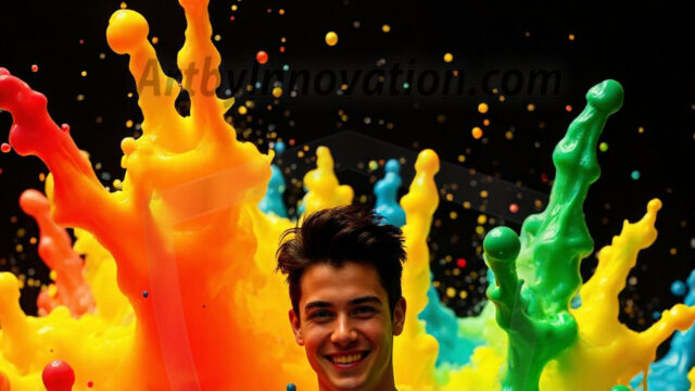 Paint Splat Fun - Hot men having fun with body paint. AI-generated abstract art featuring beautiful, handsome, sexy, shirtless, men, boys, lads, full of excitement joy and fun, covered in body paint, dynamic, interactive, Combining elements of realism with surreal abstract qualities, showcasing the potential of AI in artistic expression. Photos of guys, just smiling, happy, and having a good time. Most of them are smiling because a paint bomb just blow up next to them, so I'm calling is Abstract Art. When paint attacks and makes people happy, it's Art!