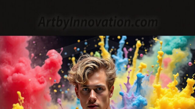 Paint Splat Fun - Hot men having fun with body paint. AI-generated abstract art featuring beautiful, handsome, sexy, shirtless, men, boys, lads, full of excitement joy and fun, covered in body paint, dynamic, interactive, Combining elements of realism with surreal abstract qualities, showcasing the potential of AI in artistic expression. Photos of guys, just smiling, happy, and having a good time. Most of them are smiling because a paint bomb just blow up next to them, so I'm calling is Abstract Art. When paint attacks and makes people happy, it's Art!