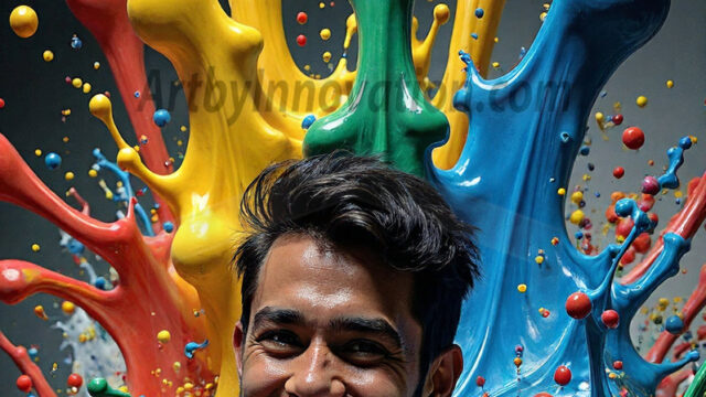 Paint Splat Fun - Hot men having fun with body paint. AI-generated abstract art featuring beautiful, handsome, sexy, shirtless, men, boys, lads, full of excitement joy and fun, covered in body paint, dynamic, interactive, Combining elements of realism with surreal abstract qualities, showcasing the potential of AI in artistic expression. Photos of guys, just smiling, happy, and having a good time. Most of them are smiling because a paint bomb just blow up next to them, so I'm calling is Abstract Art. When paint attacks and makes people happy, it's Art!